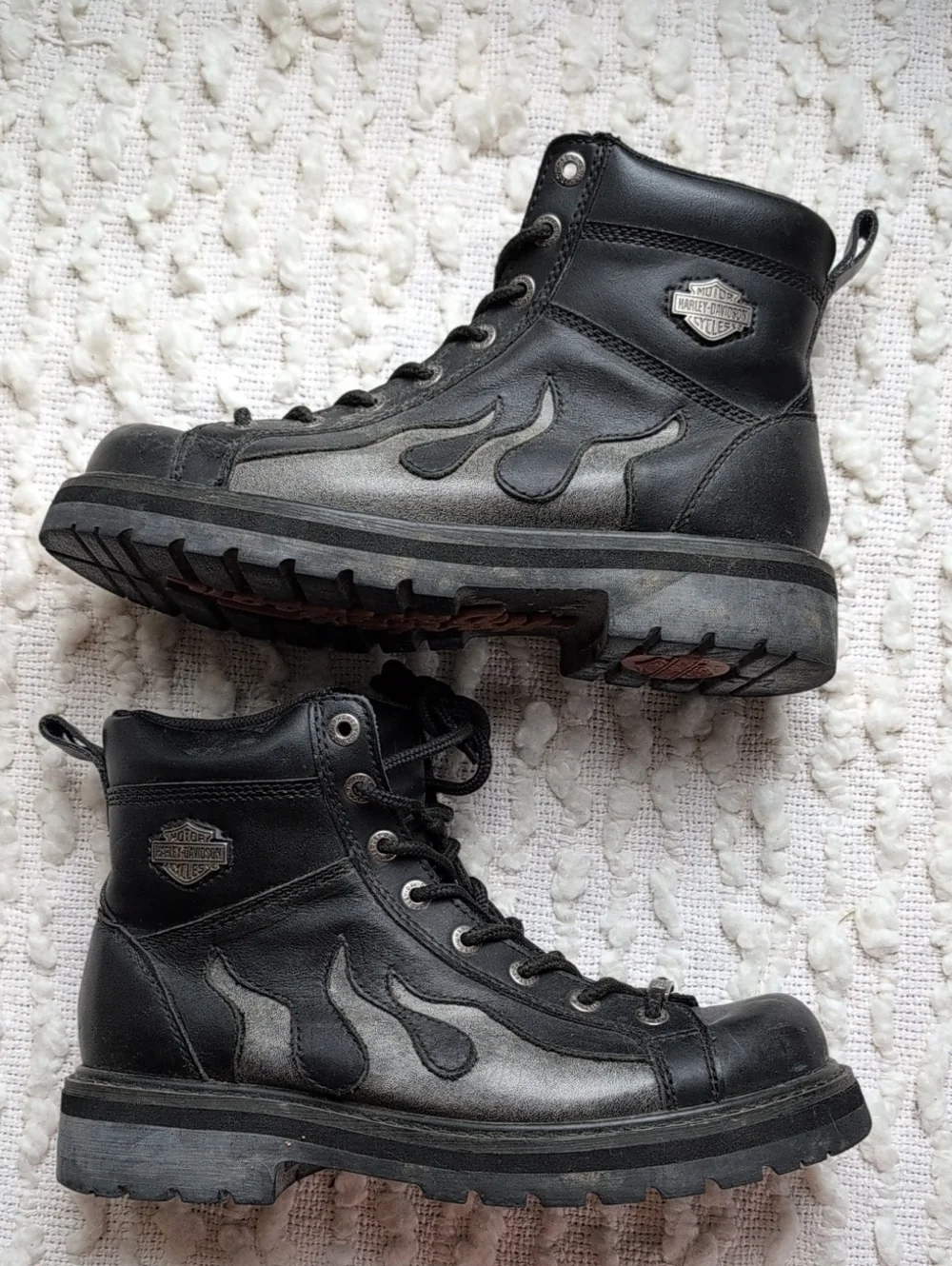 Harley Davidson Men's Flame 94096 Riding Biker Motorcycle Boots 9.5